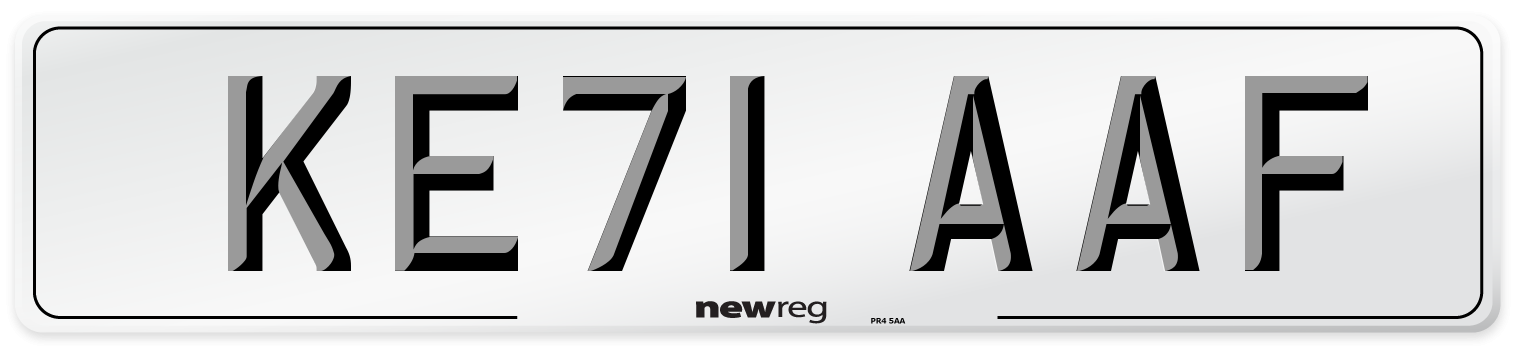 KE71 AAF Number Plate from New Reg